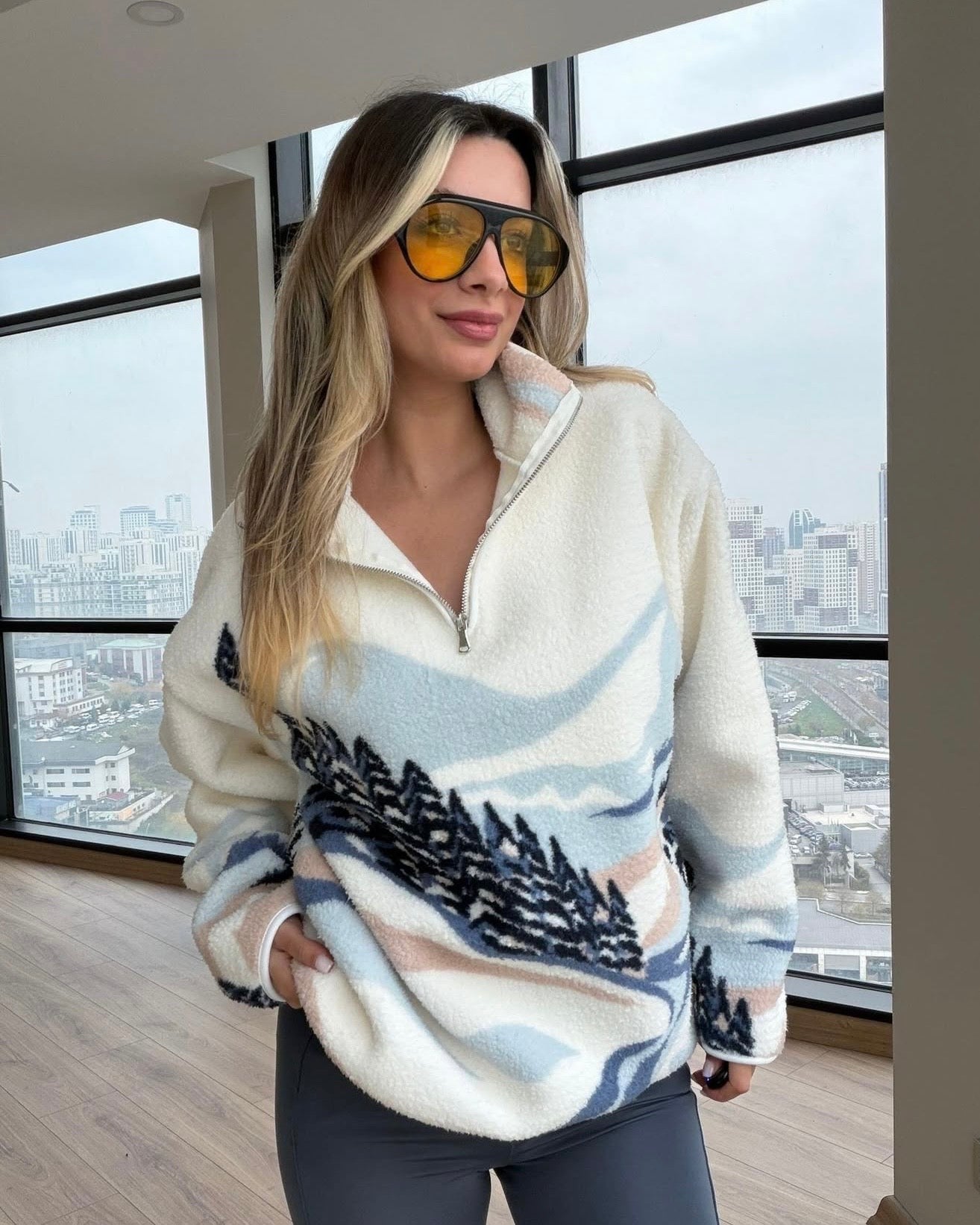 White Teddy Snow Sweater