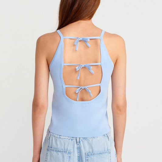 Blue Bows Backless Top