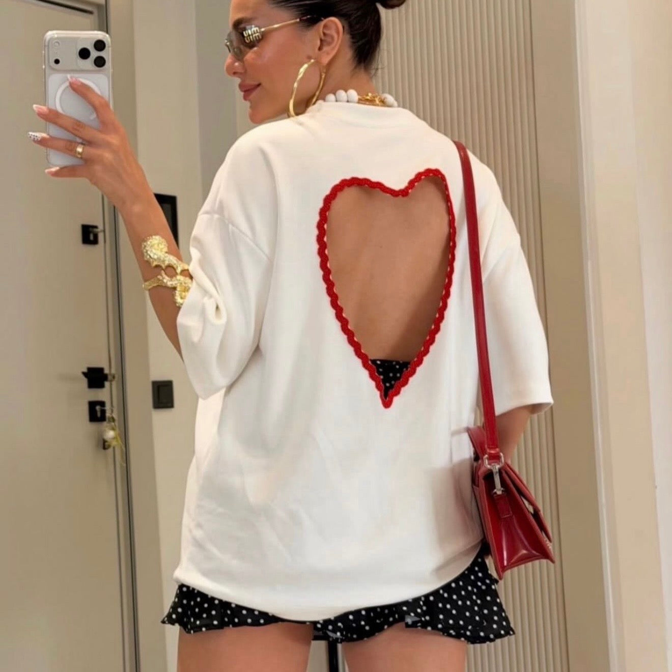 Red Heart Cutout T-Shirt