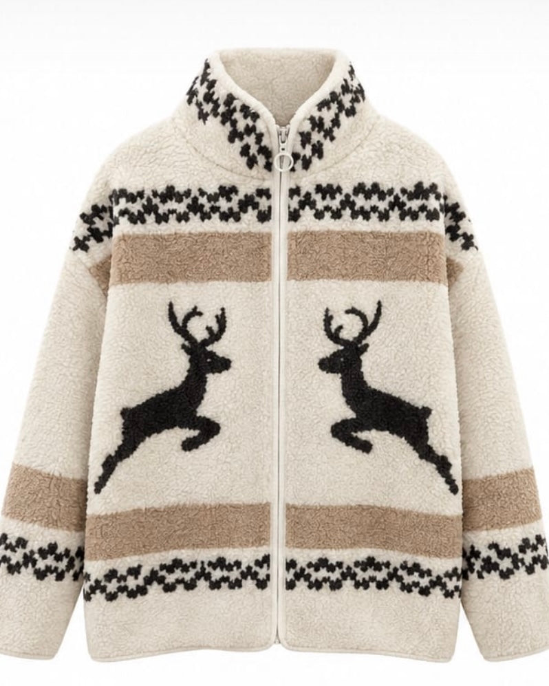 Teddy Zip Up Sweater Jacket