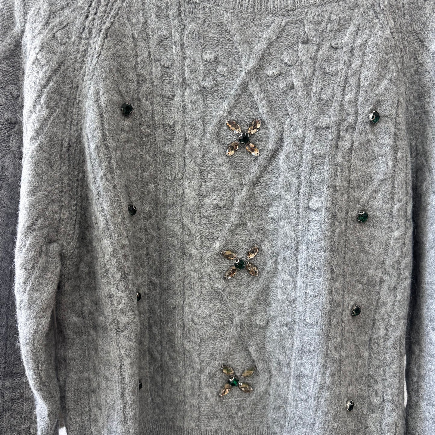 Sweater With Green Rhinestones