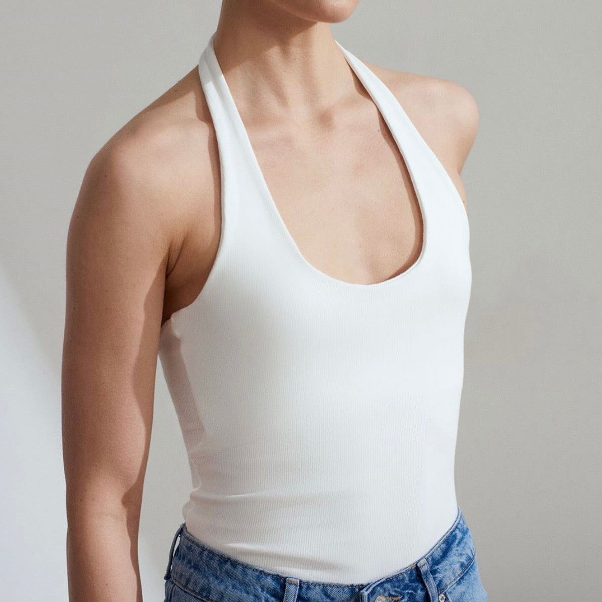 White Halter Top