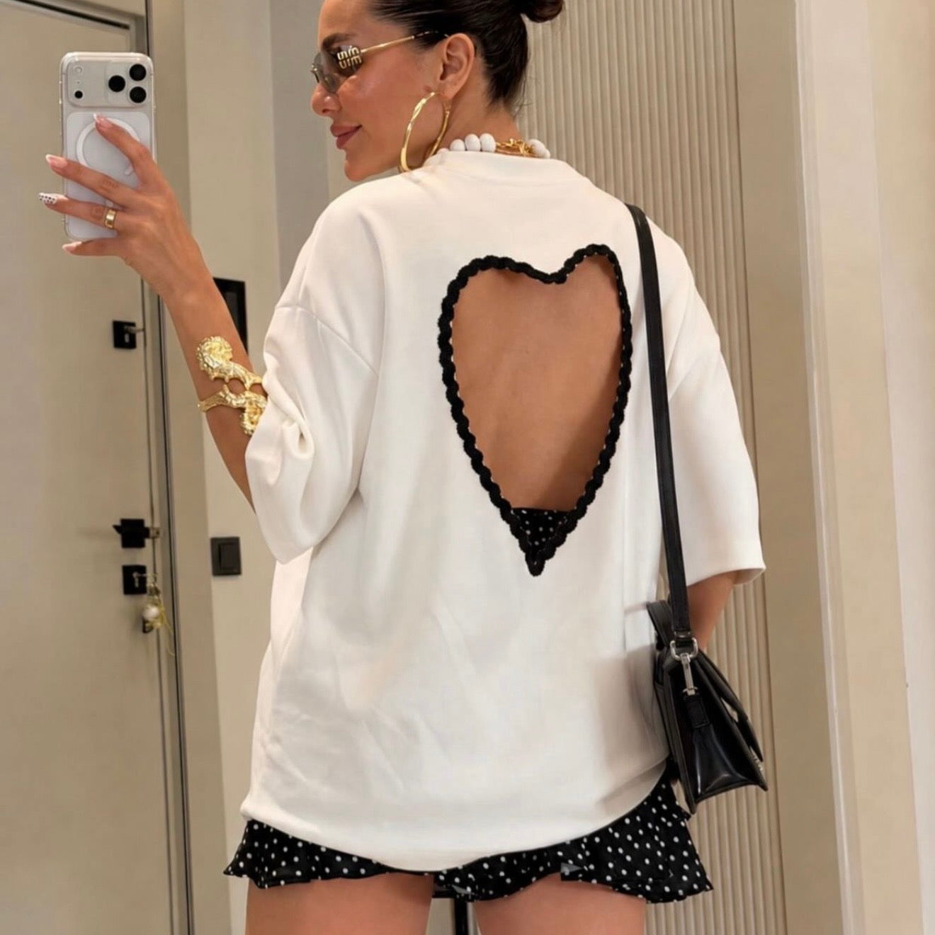 Black Heart Cutout T-Shirt