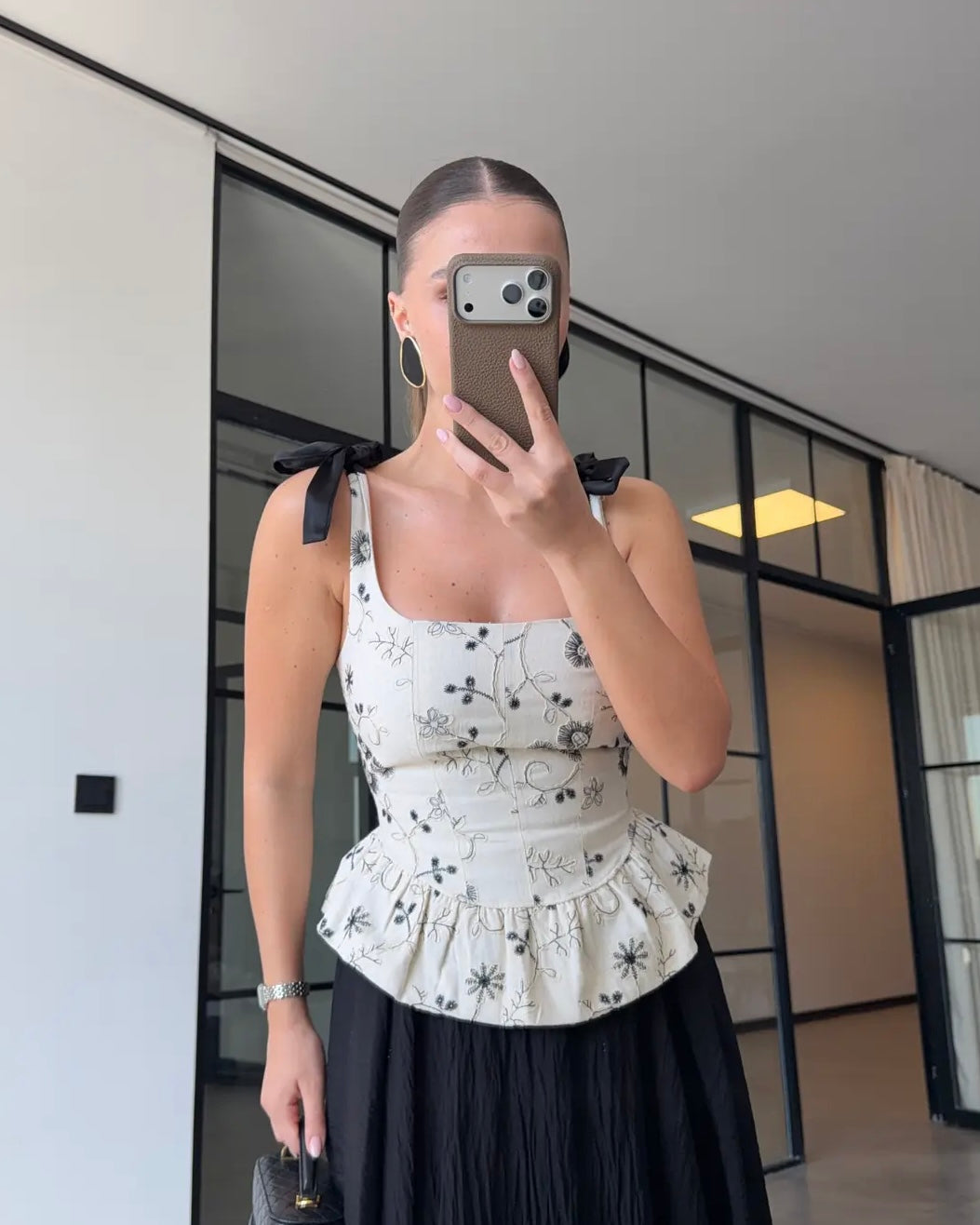 Embroidery B&W Top