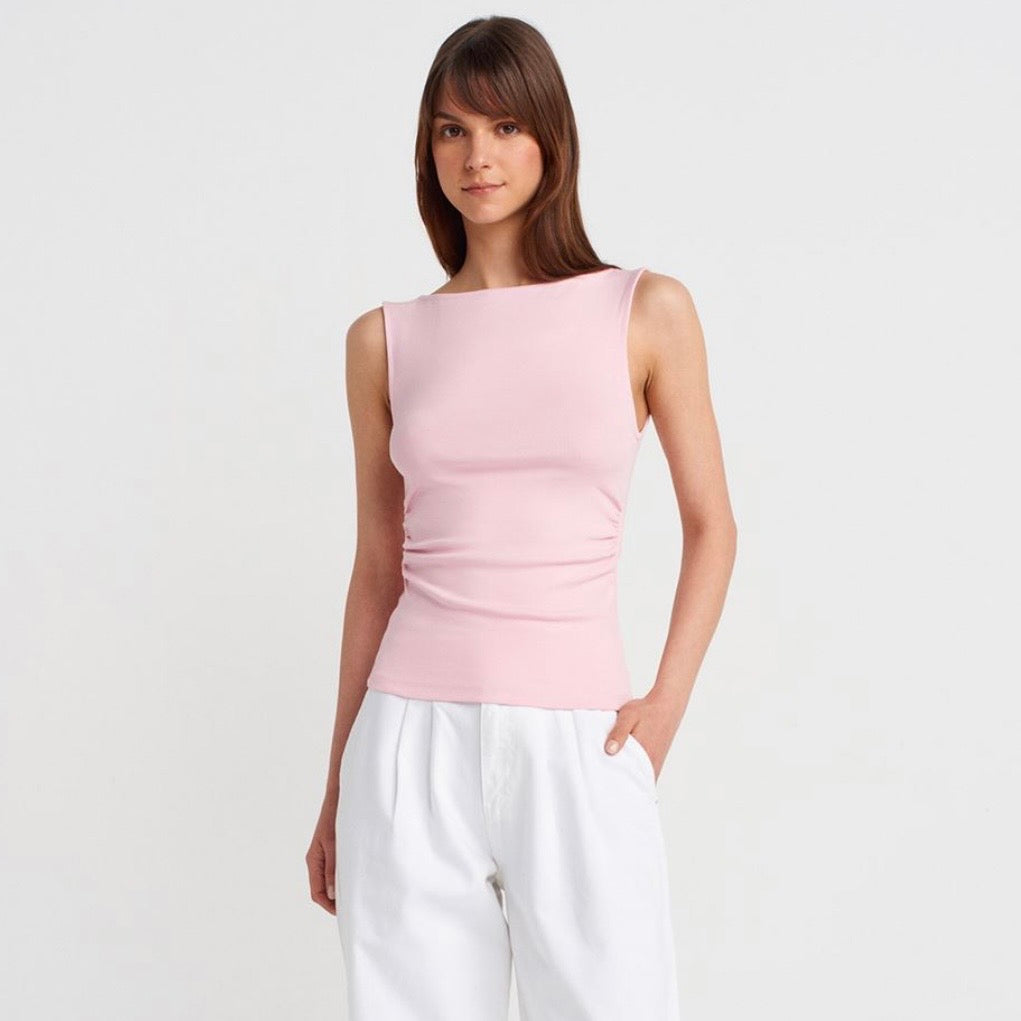 Baby Pink Ruched Top