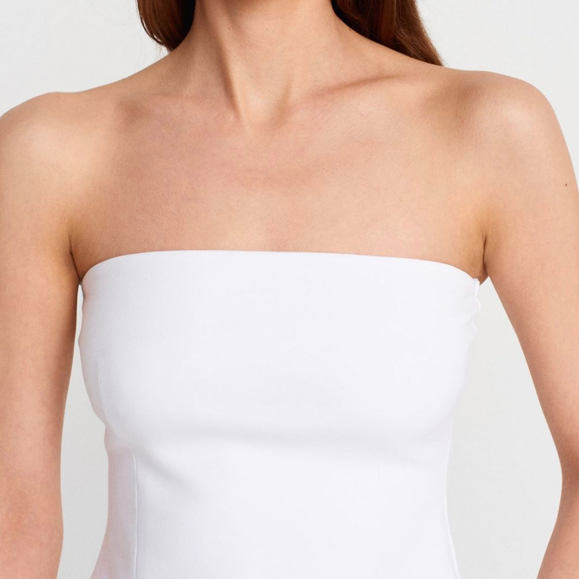 White Strapless Top