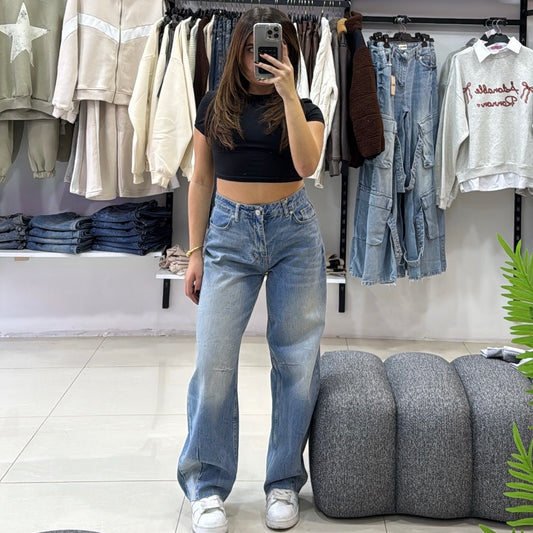 Balloon Fit Denim Pants