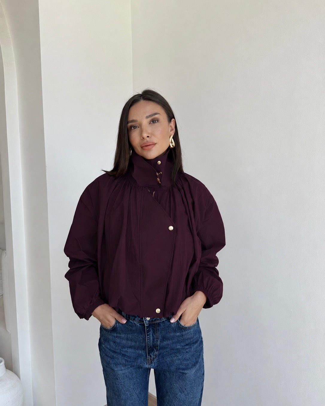 Burgundy Bomber Jacket