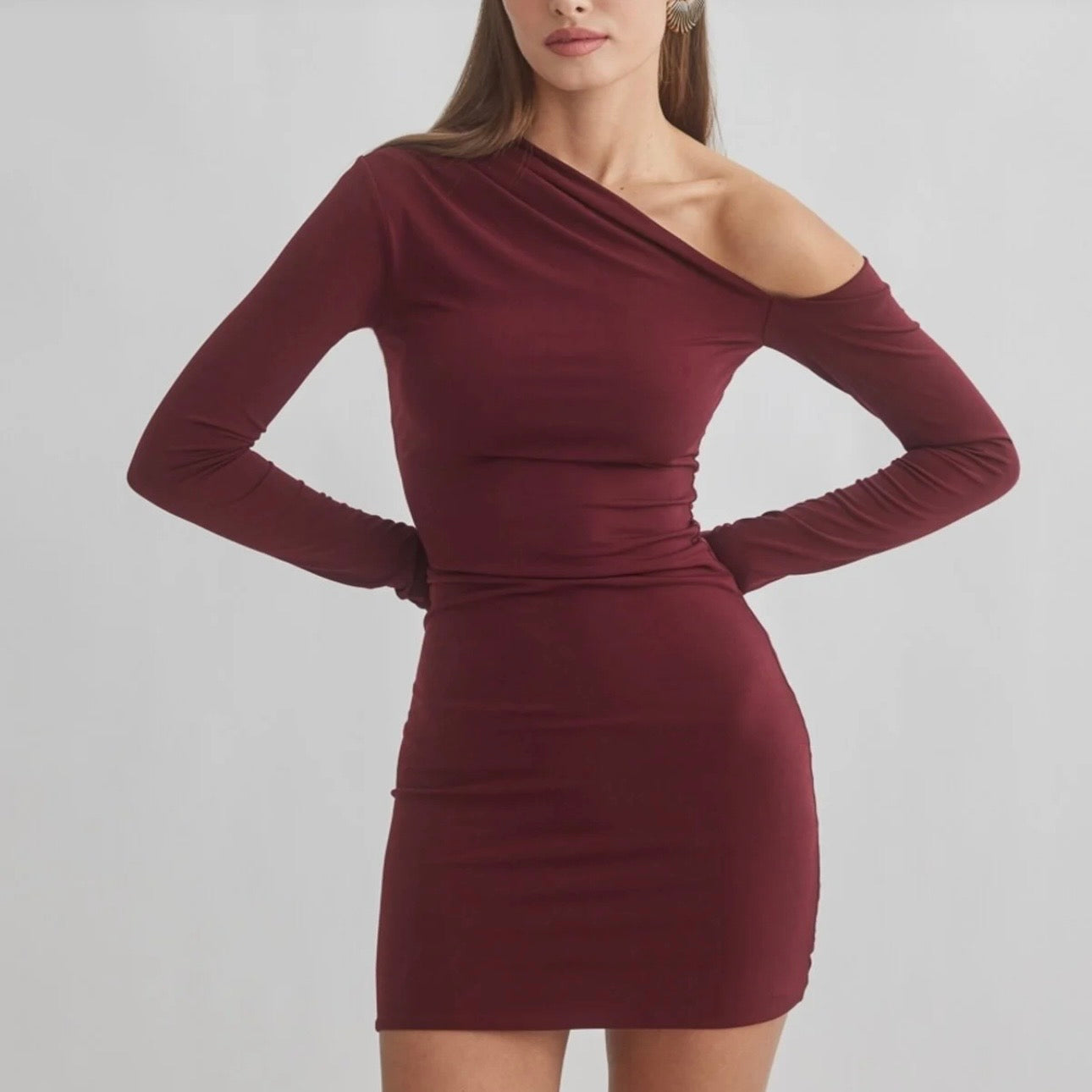 Basic Burgundy Dress