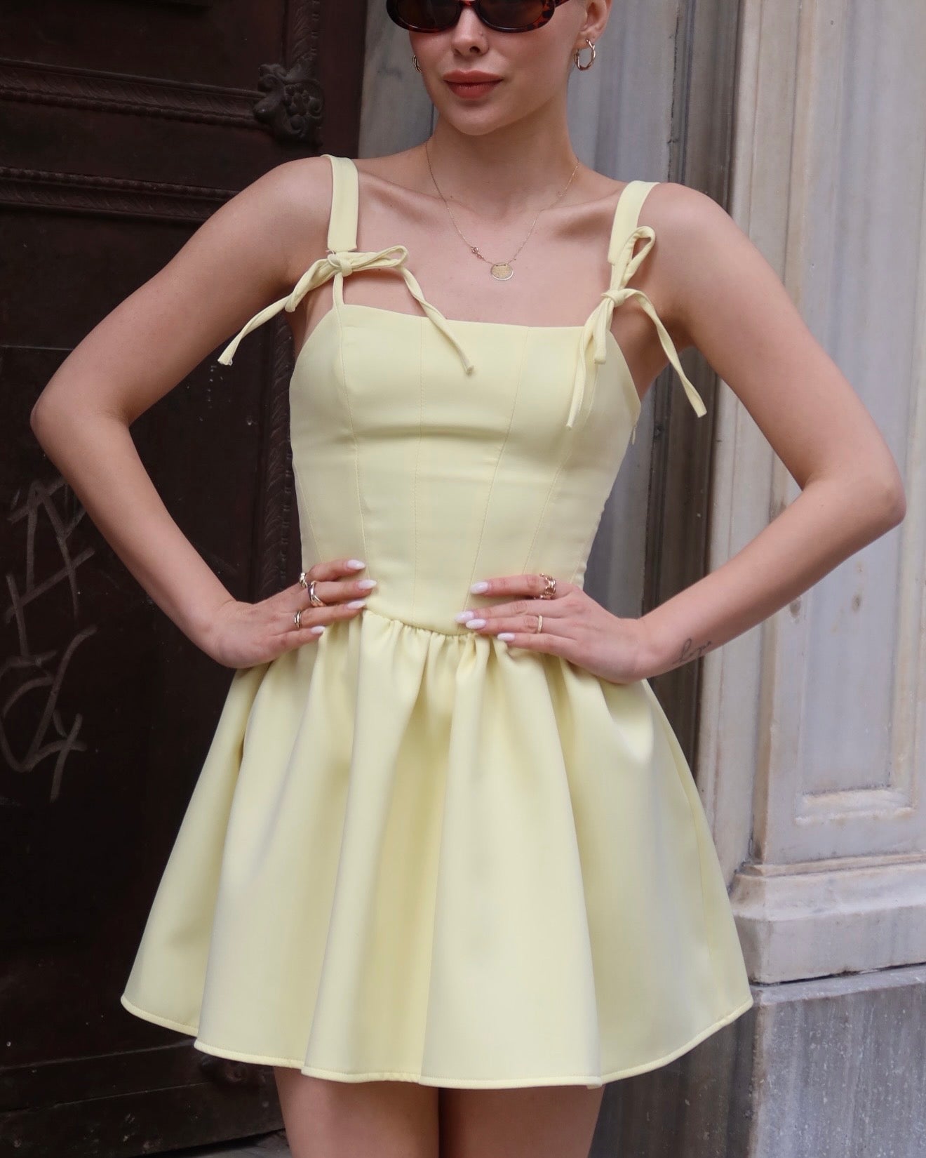 Bow Yellow Dress