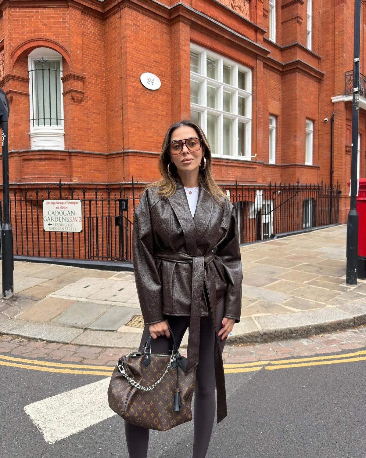 Brown Belted Leather Jacket
