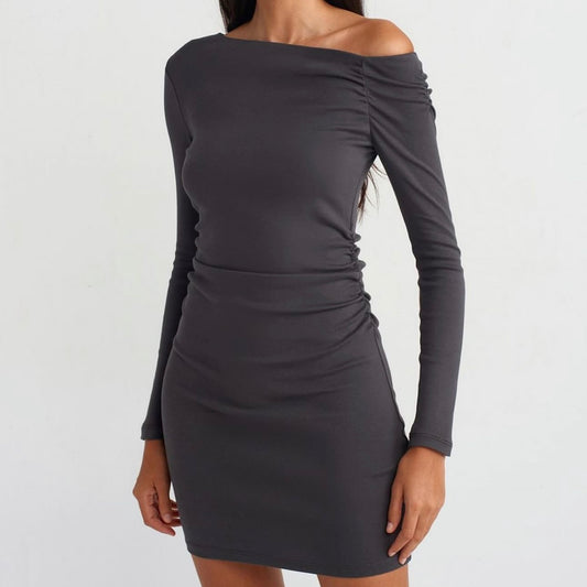 Dark Gray Cotton Dress