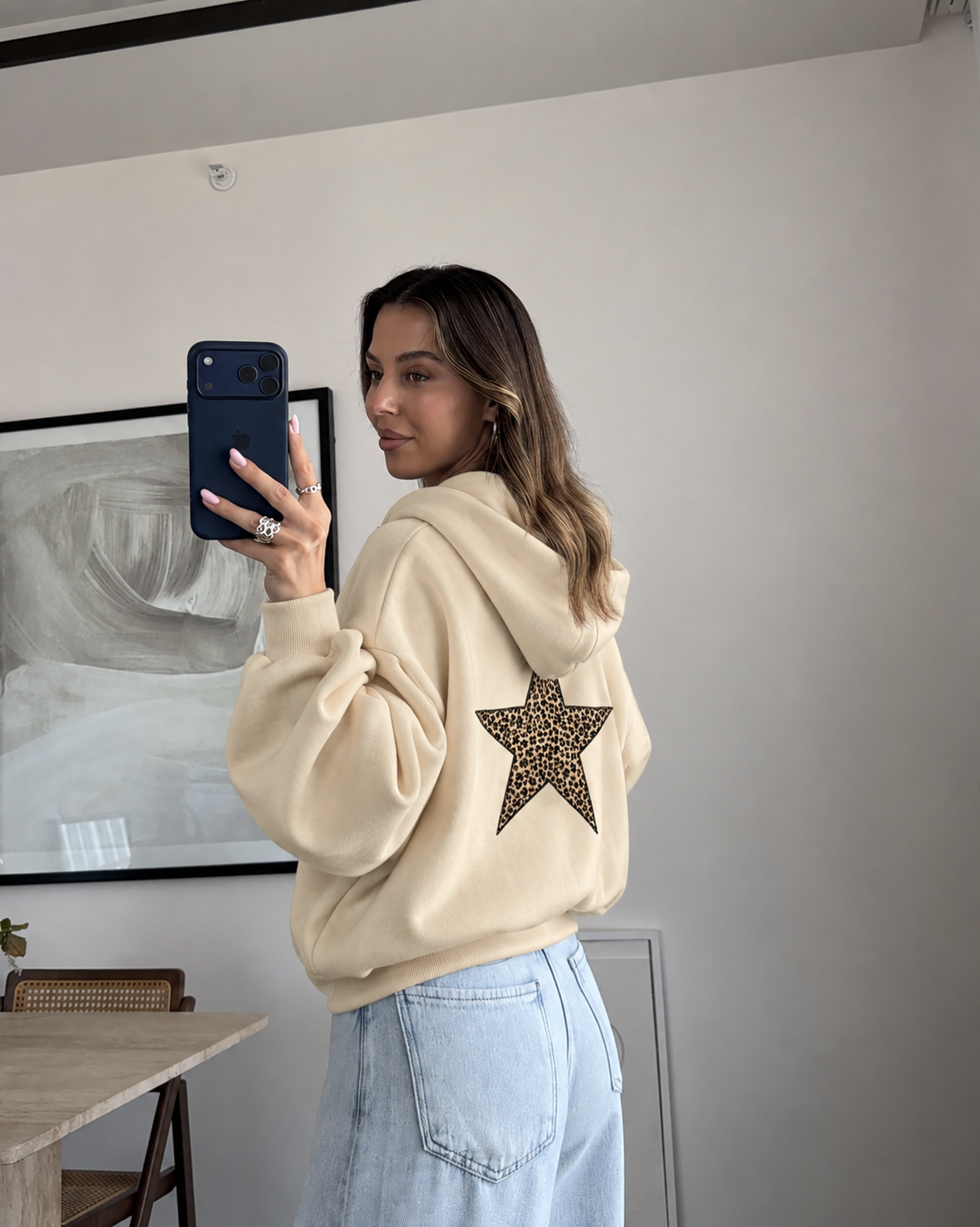 Beige Star Hoodie