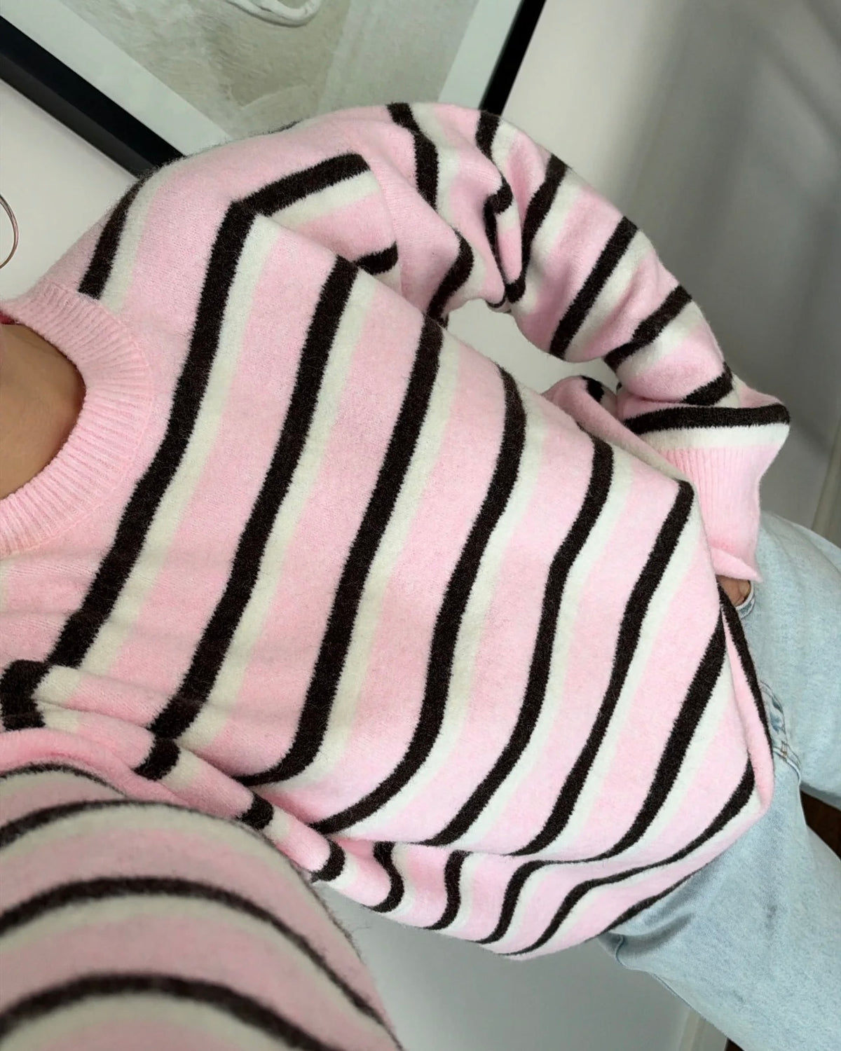 Pink Striped Sweater