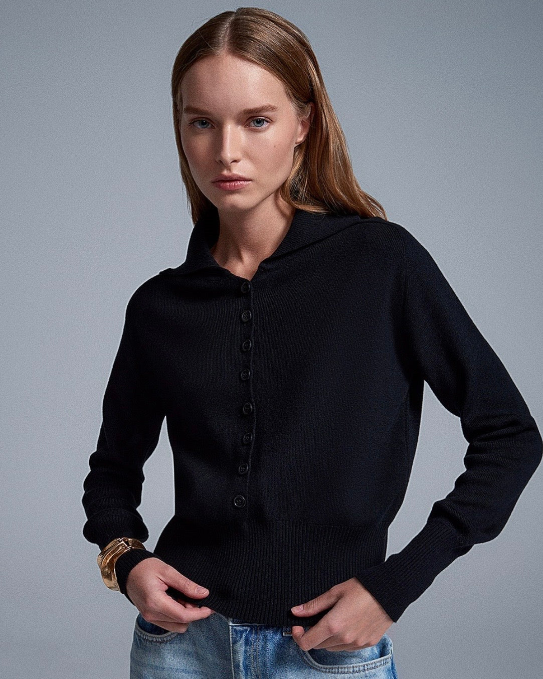 Black Button Up Sweater