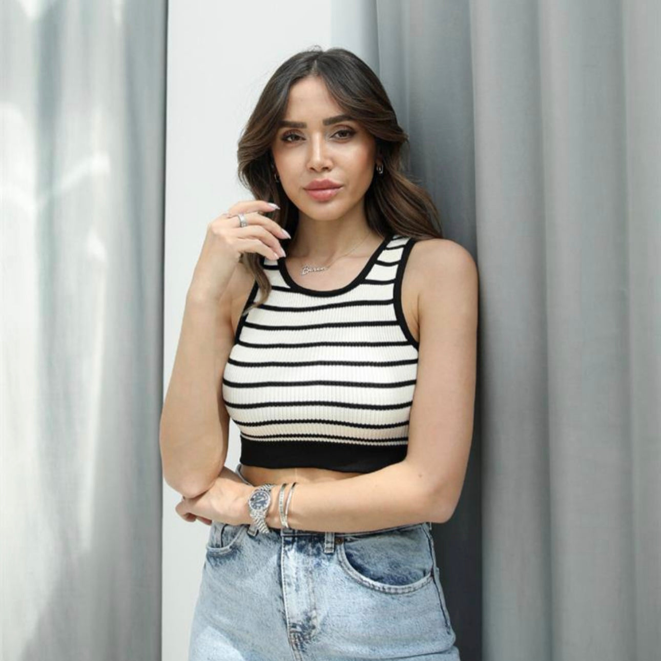 Cropped Striped Top