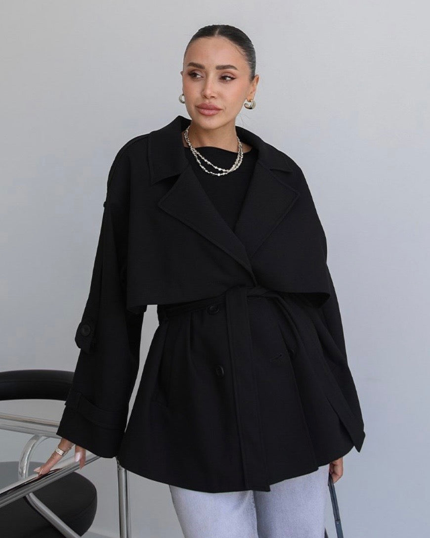 Black Dalia Trench Coat
