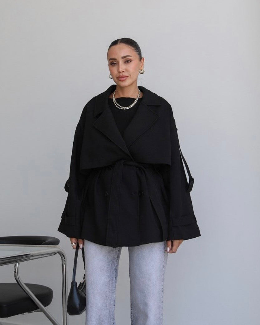 Black Dalia Trench Coat