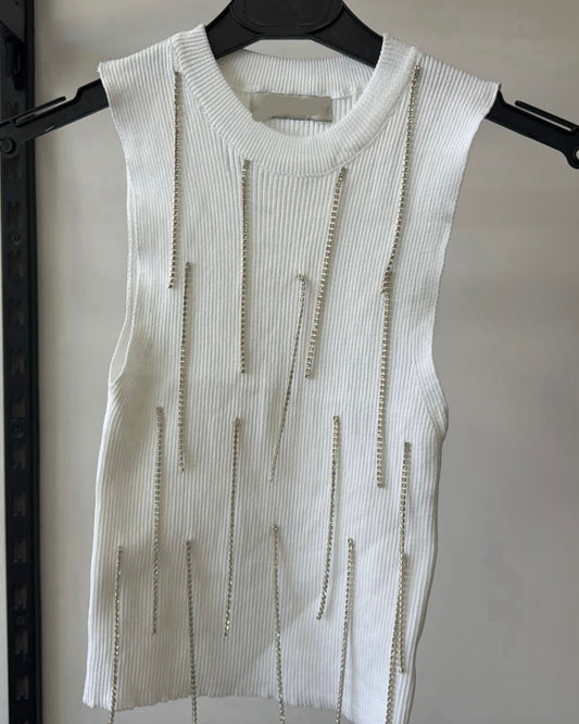 Long Rhinestones Top