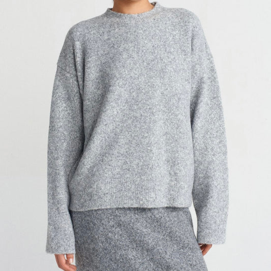 Light Gray Round Neck Sweater