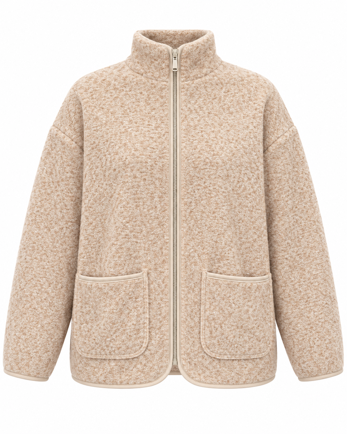 Beige Teddy Sweater Jacket