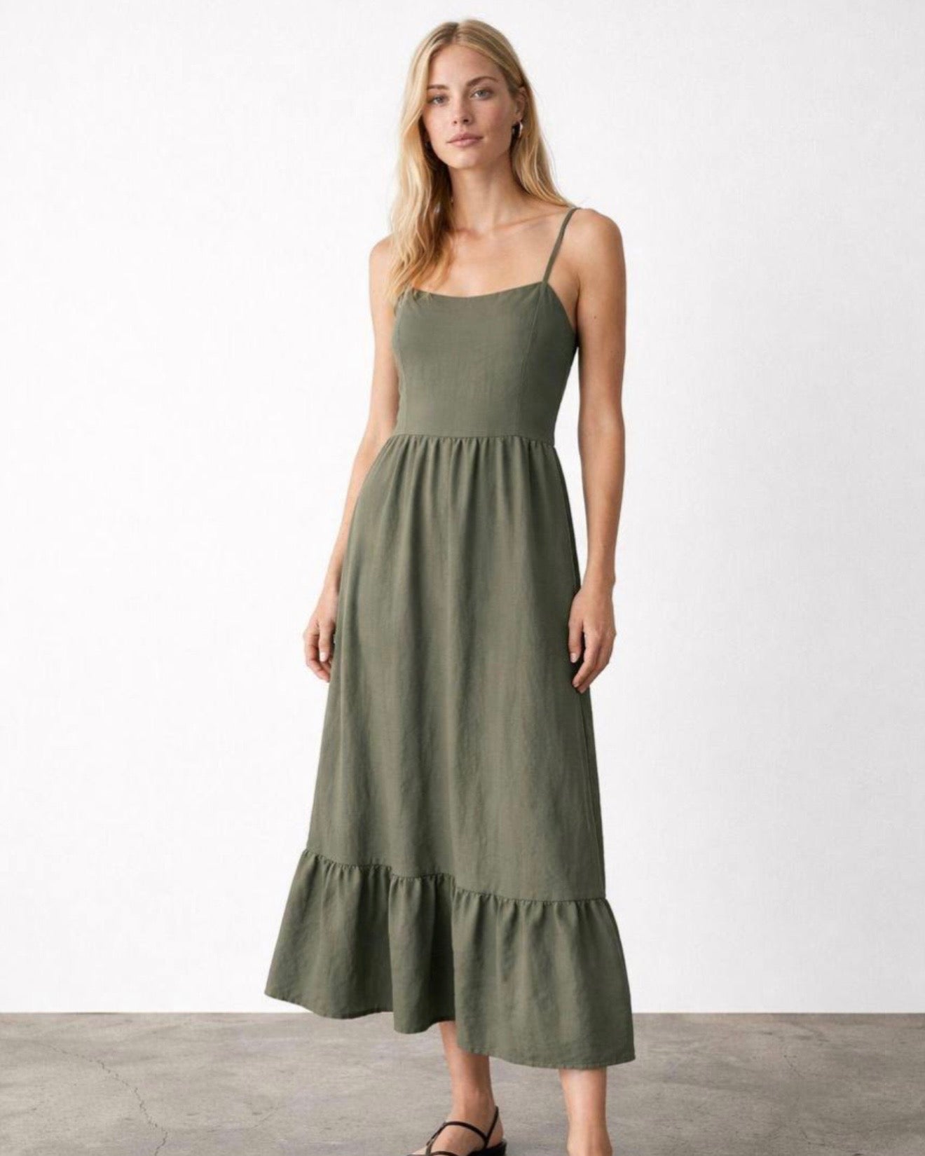 Army Green Maxi Dress