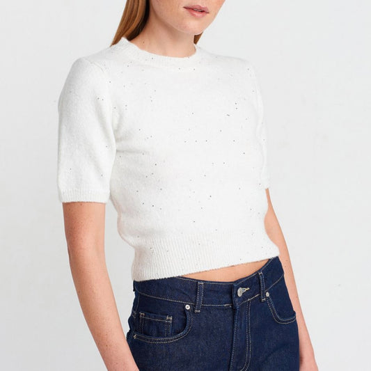 White Glitter Sweater