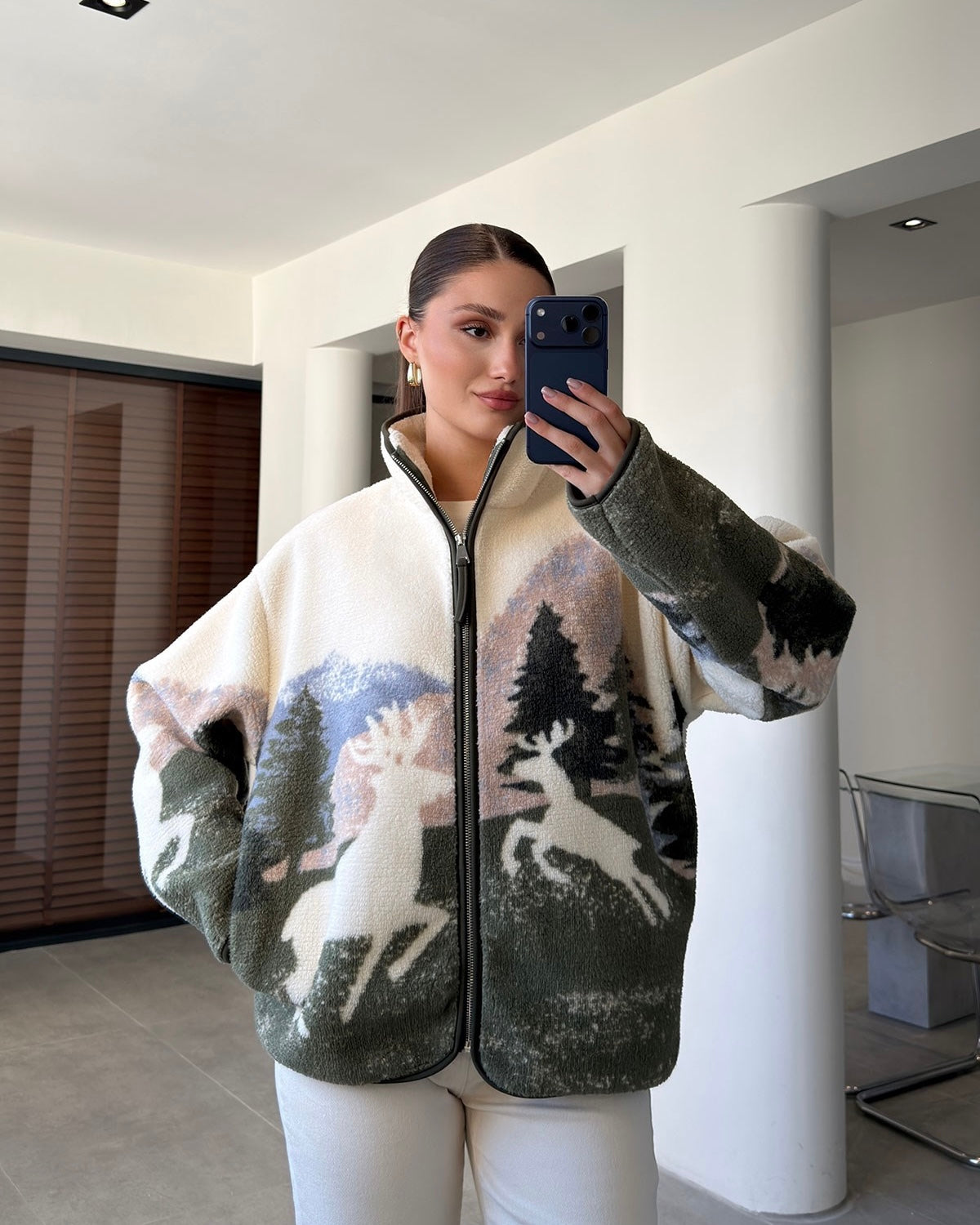Teddy Zip Up Sweater Jacket