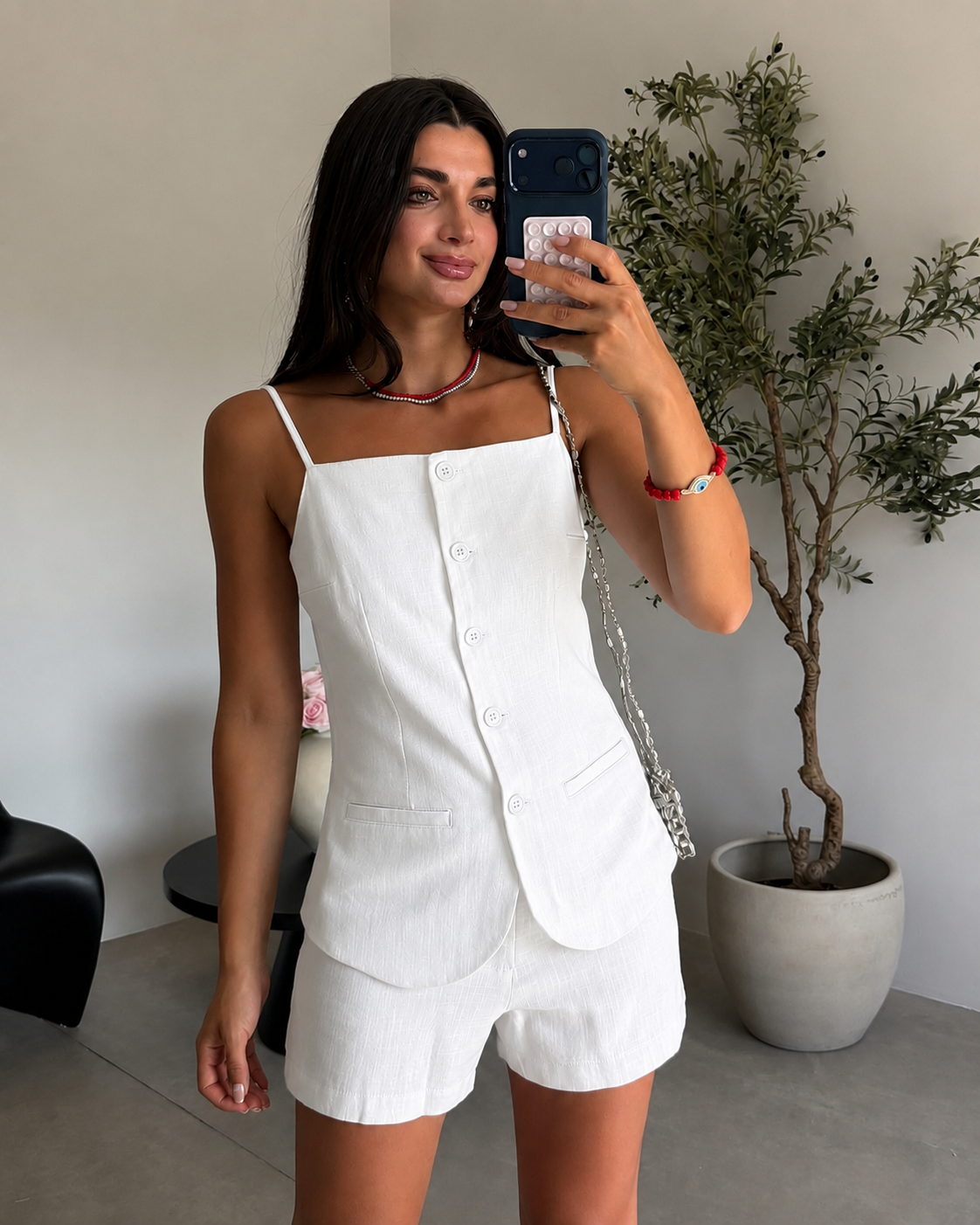 White Linen Set