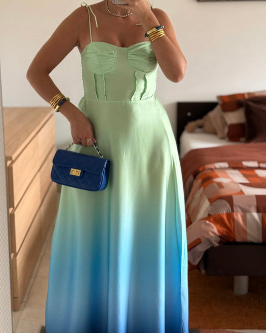 Ombré satin dress