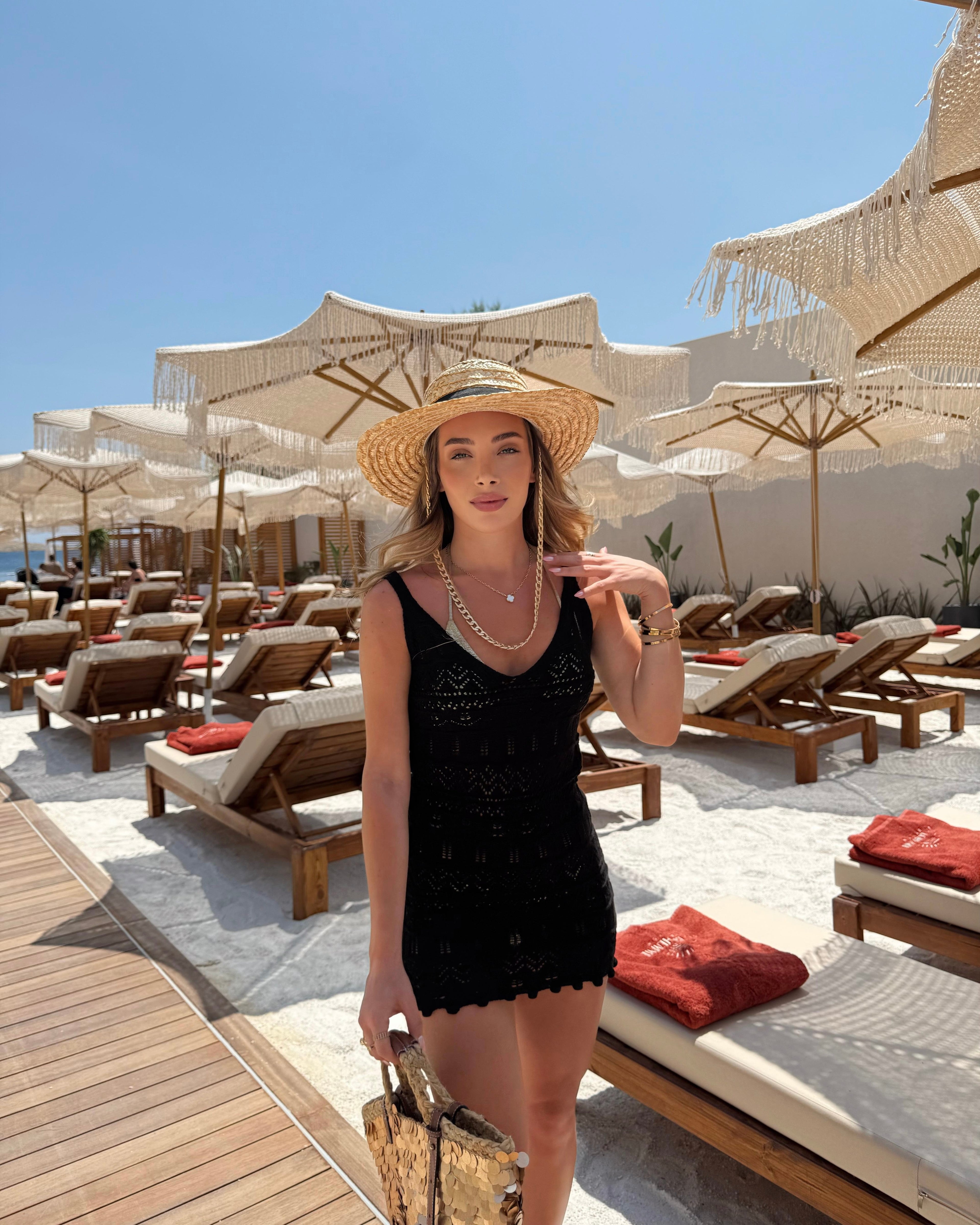 Black Beachwear Cover up Dress