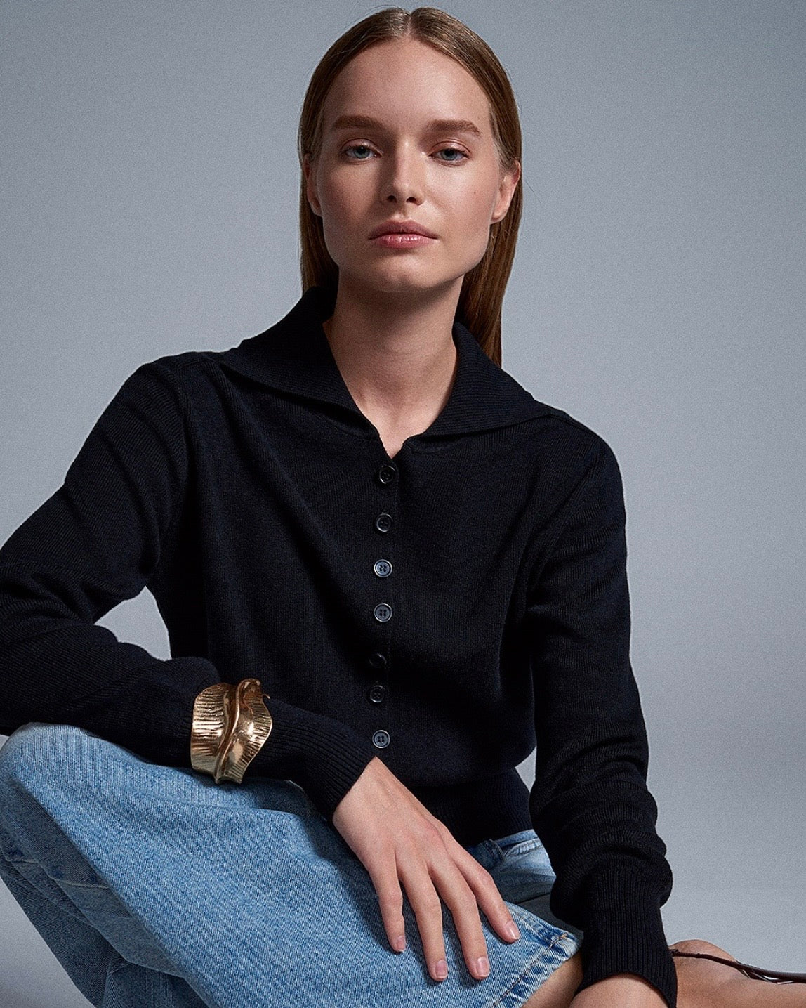 Black Button Up Sweater