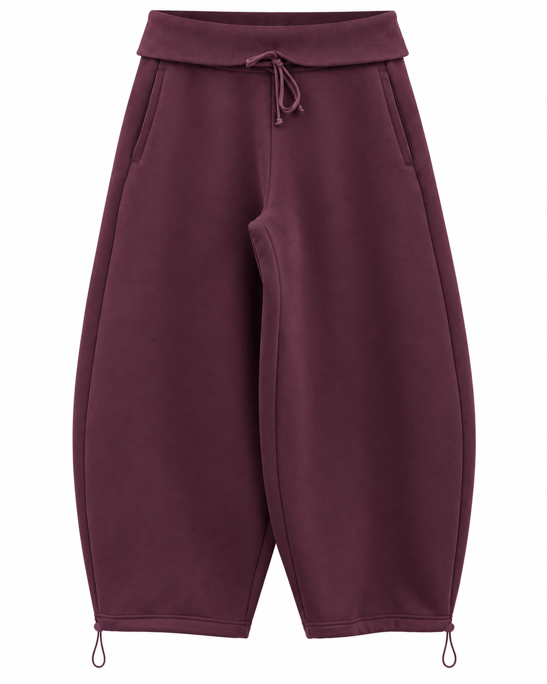 Plum Fold-over Sweatpants
