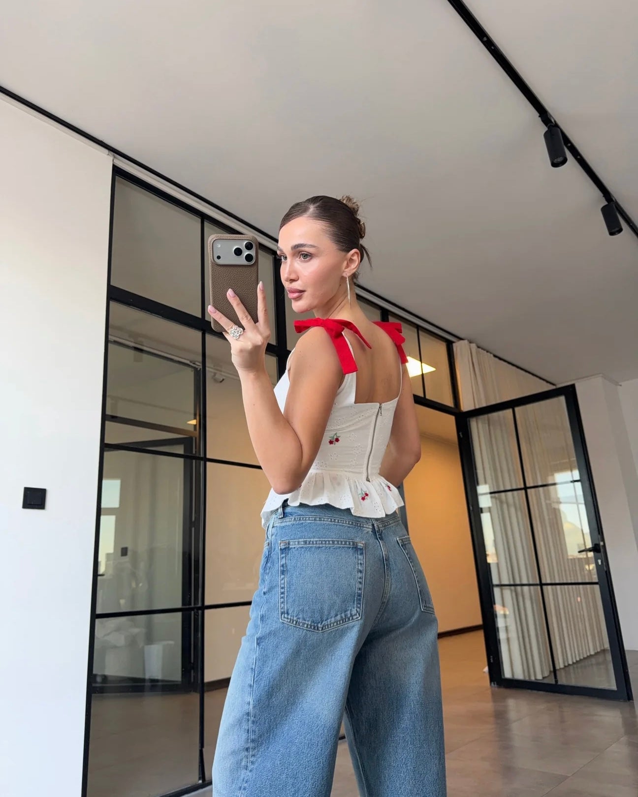 Embroidery Cherry Top