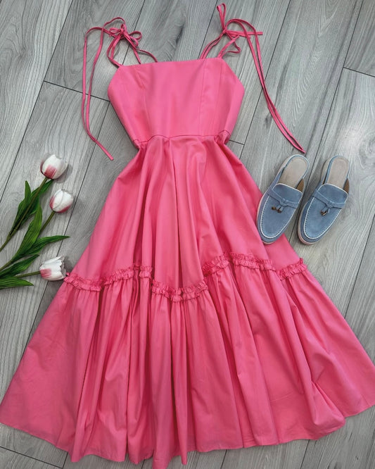 Hot Pink Ruffle Dress