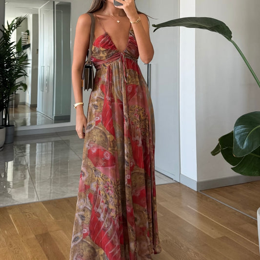 Red floral Dress