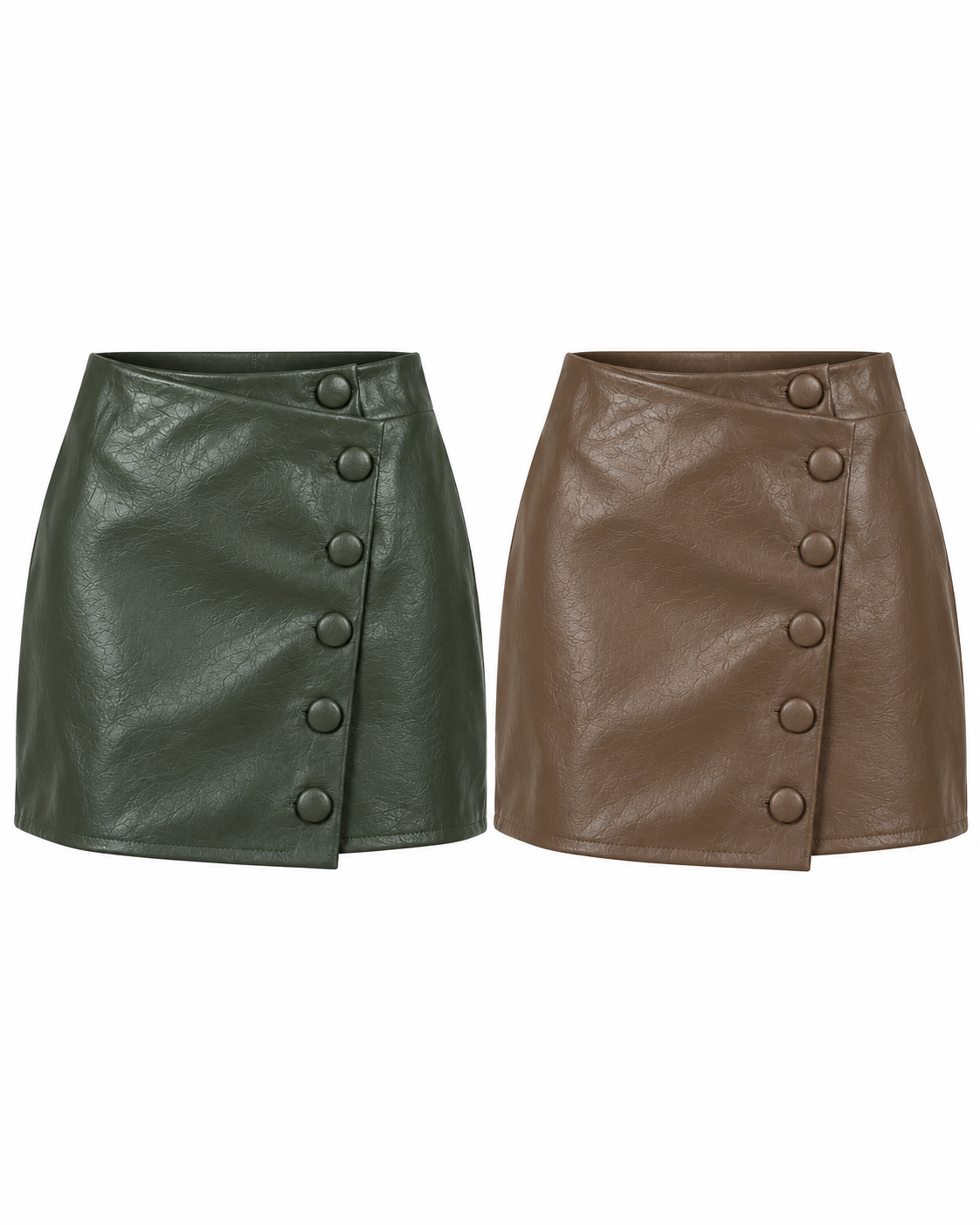 Leather Buttons Skirt