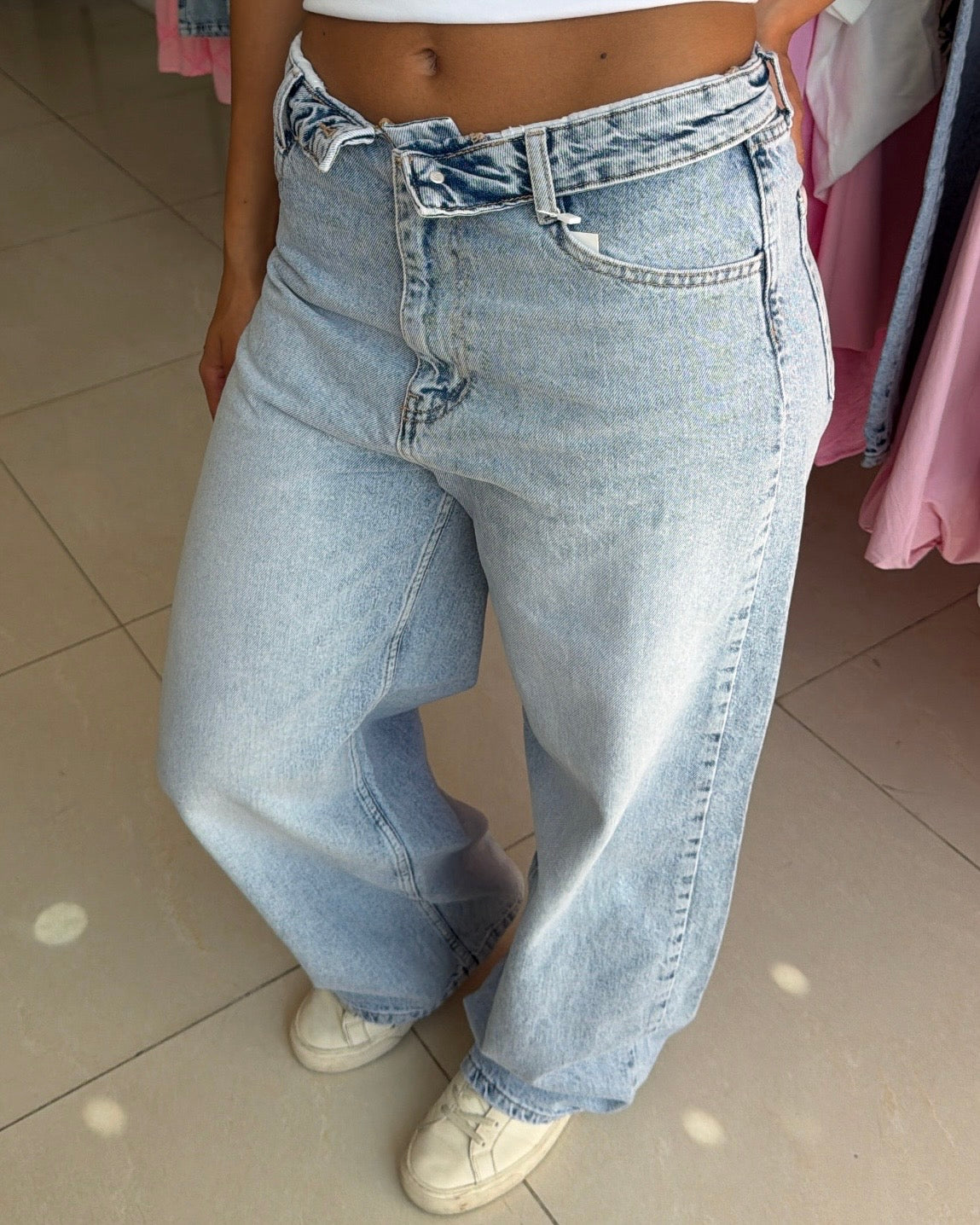 Blue Design Denim Pants