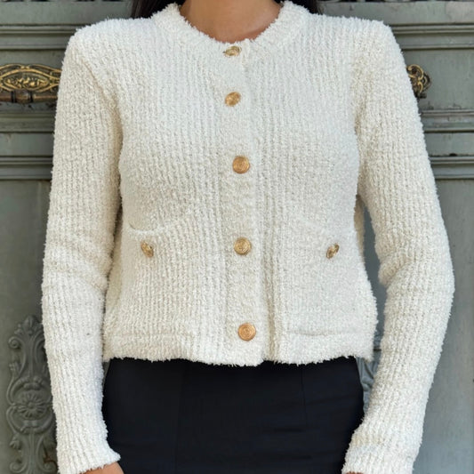Beige Button Up Sweater