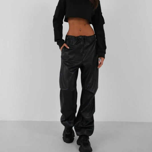 Leather Parachute Pants