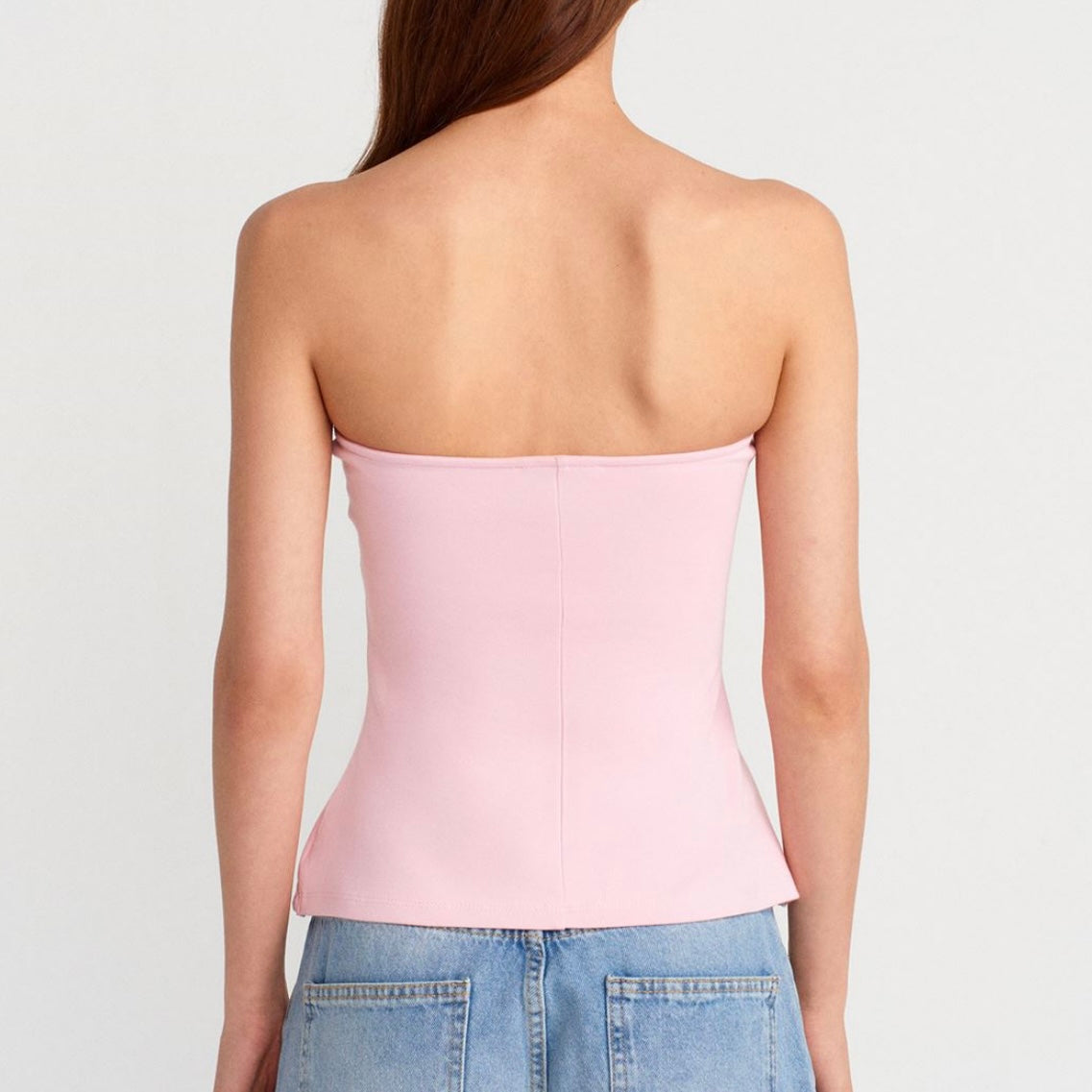 Pink Strapless Top