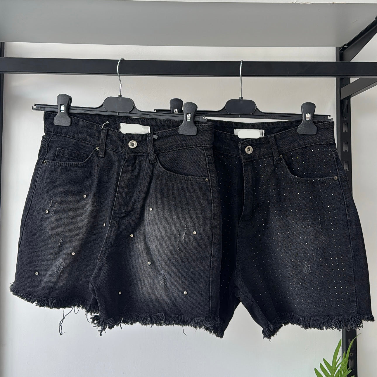 Rhinestones Denim Shorts