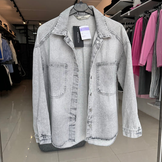 Gray Denim Shirt Jacket