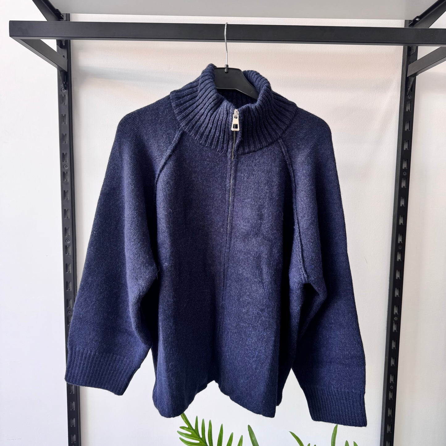 Zip Up Blue Sweater