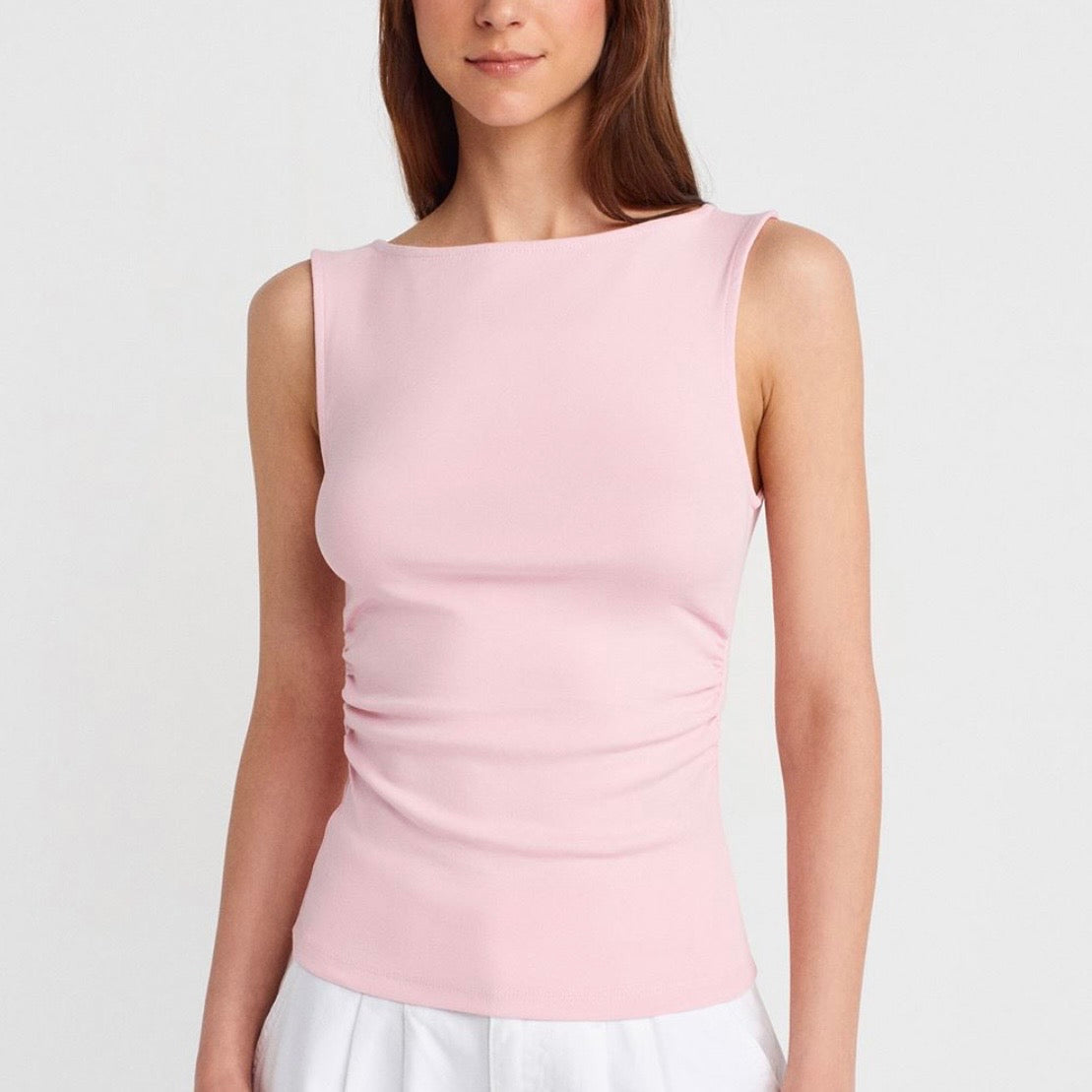 Baby Pink Ruched Top