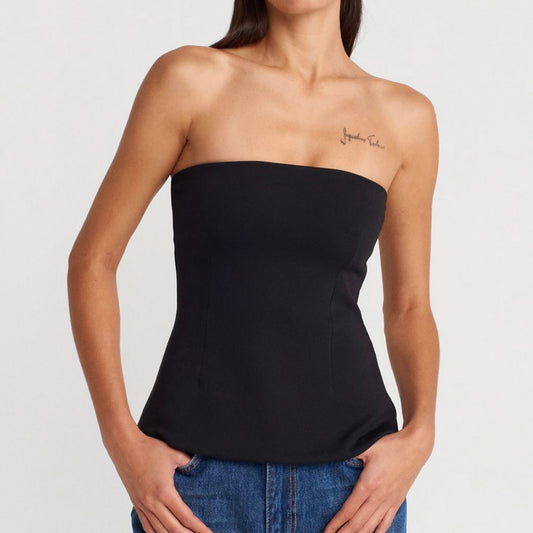 Black Strapless Top