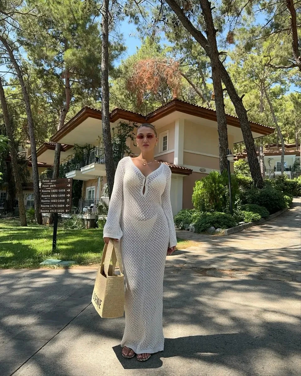 White Beachwear Cover up Dress