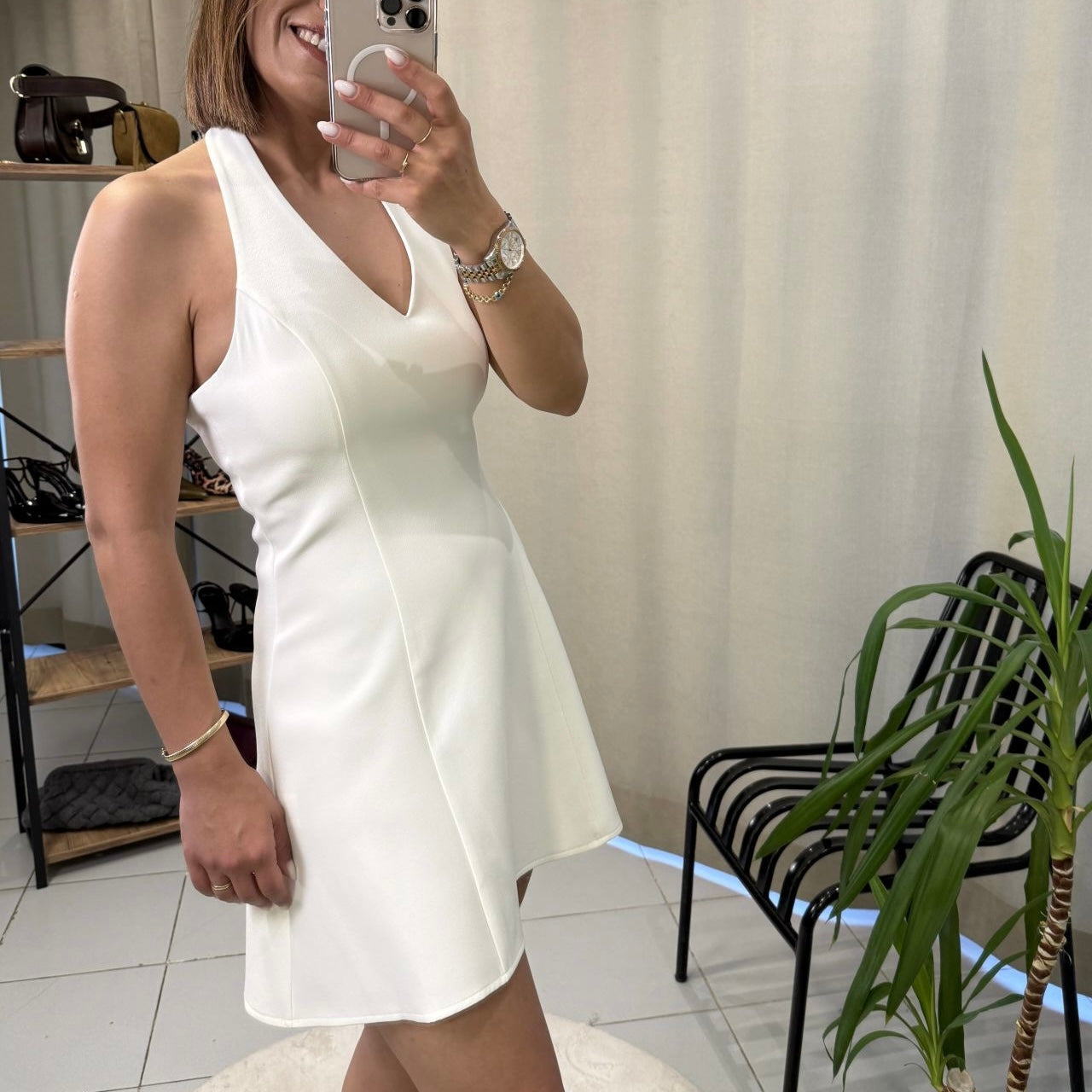 Halter White Dress