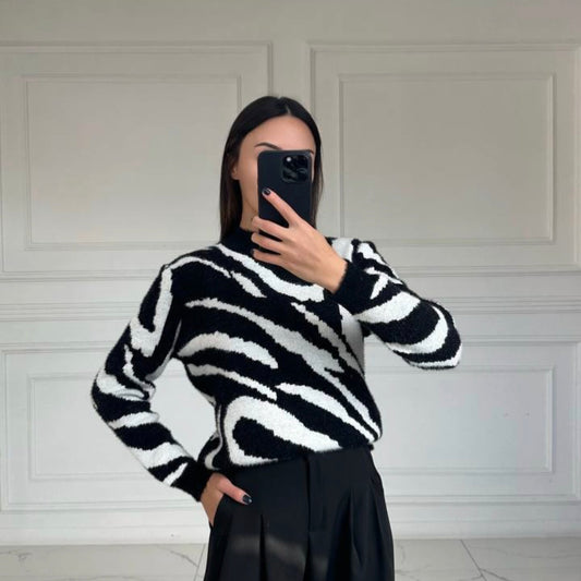 Zebra Mohair Sweater