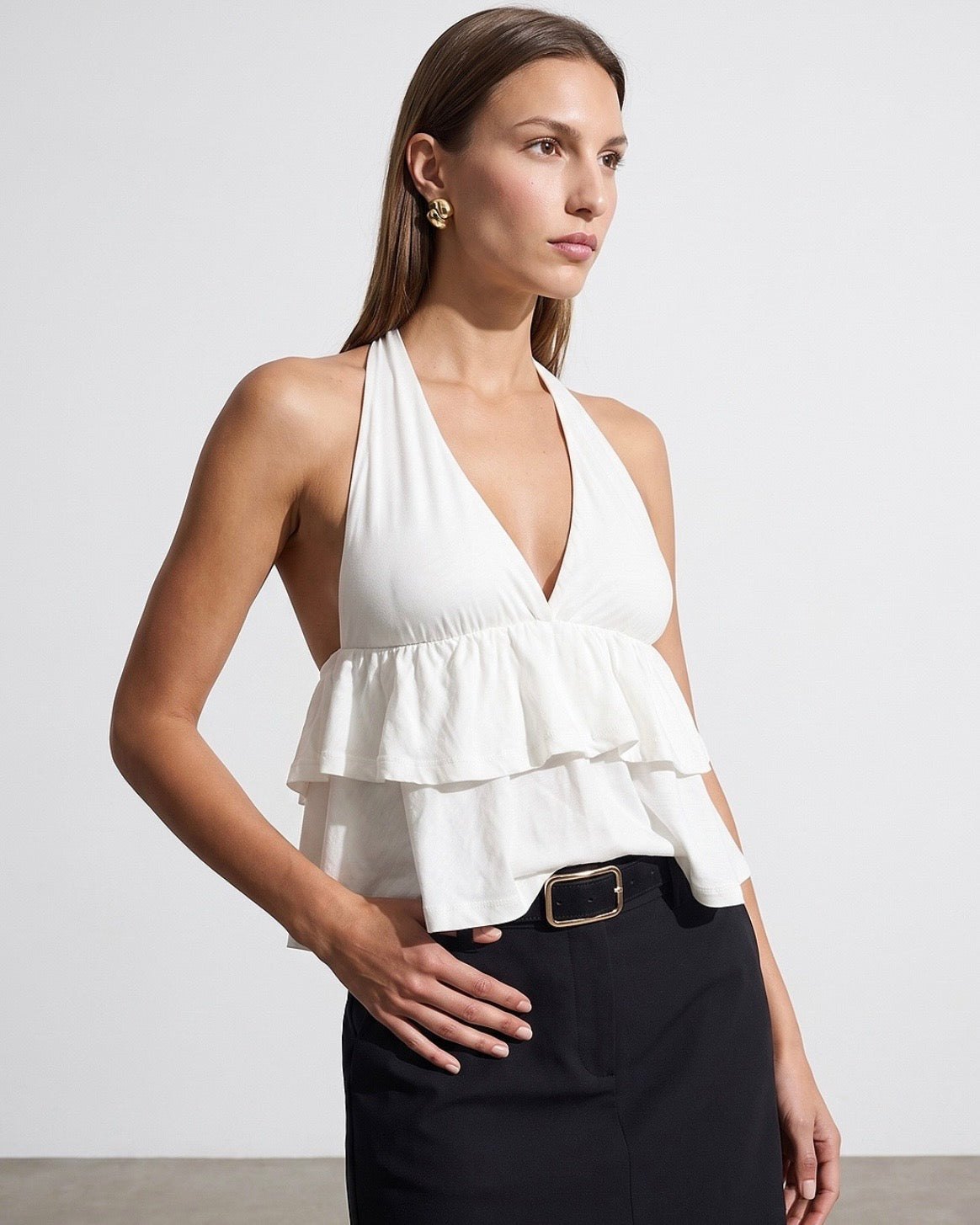 White Ruffles Top